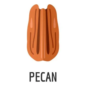 Pecan icon, flat style Stock Illustration