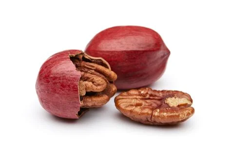 Pecan Isolated on White Background Stock Photos