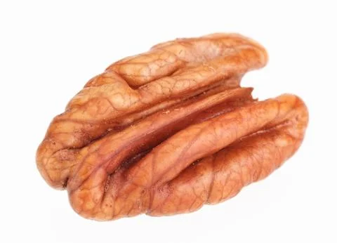 Pecan nut core isolated on white background Foto stock