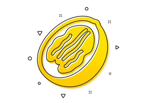 Pecan nut icon. Tasty nuts sign. Vegan food. Vector Stock Illustration