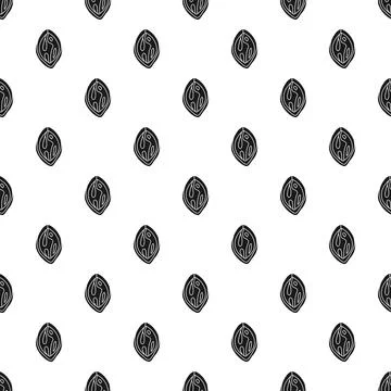 Pecan nut seed seamless pattern background Stock Illustration