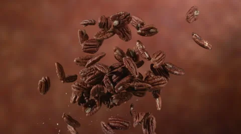 Pecan nuts flying in slow motion, shot on Phantom Flex 4K Stock Footage 55686502