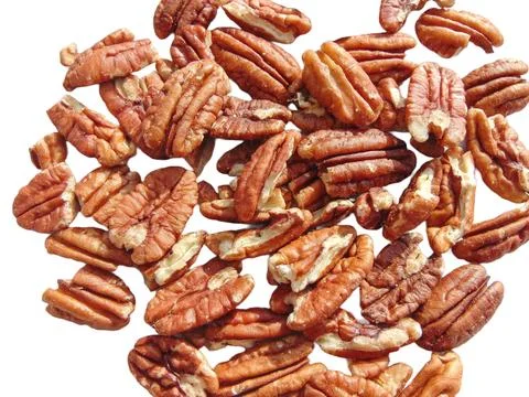 Pecan nuts isolated on white background Fotos de archivo