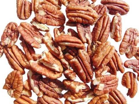 Pecan nuts isolated on white background Stock Photos