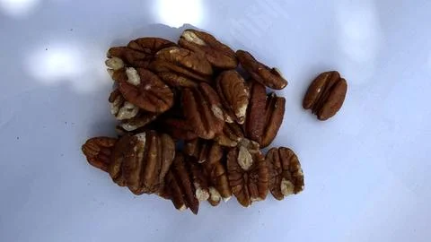 Pecan nuts top view healthy snack premium natural food Stock Photos