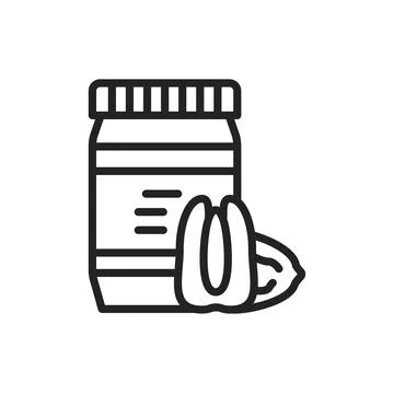 Pecan paste color line icon. Isolated vector element. Stock Illustration