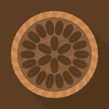 Pecan pie with Brown background Vector illustration Stock Illustration