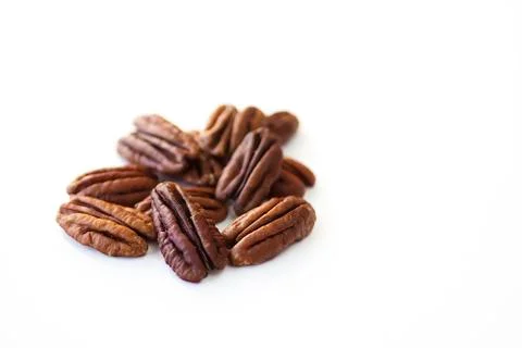 Pecan on white background. Stock Photos