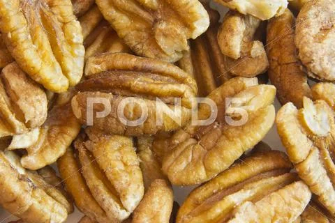 Pecans closeup Stock Photos