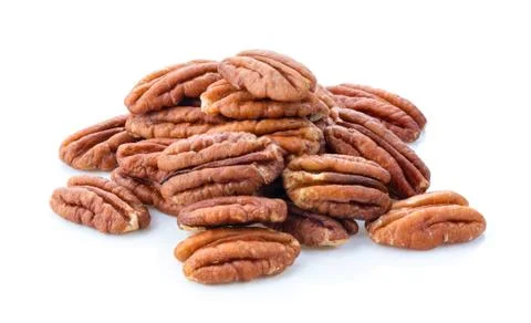 Pecans isolated on a white background Stock Photos
