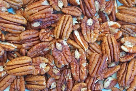 Pecans shelled nuts Stock Photos
