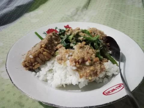 Pecel rice culinary Stock Photos