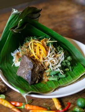 Pecel tahu bacem Stock Photos