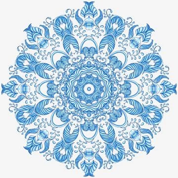 ПечатьVector Ornamental round lace pattern, circle background Illustrazione stock
