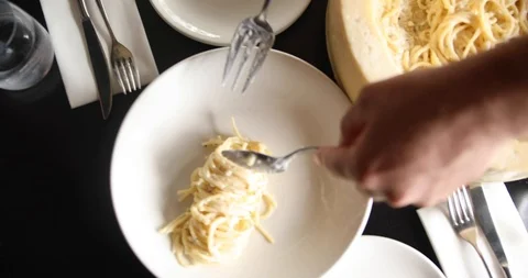 Pecorino wheel spaghetti part 1 Stock Footage 105228411