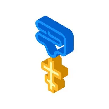 Pectoral cross isometric icon vector illustration color Stock Illustration