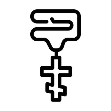 Pectoral cross line icon vector illustration black Stock Illustration