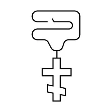 Pectoral cross line icon vector illustration black Stock Illustration