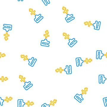 Pectoral cross vector seamless pattern color Stock Illustration