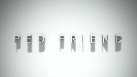 Ped friend 3D title animation with shadows on a white background Stock Footage 297798360