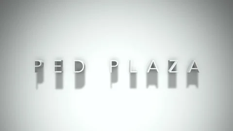 Ped plaza 3D title animation with shadows on a white background Stock Footage 297798363