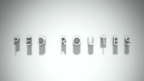 Ped routes 3D title animation with shadows on a white background Stock Footage 297798353