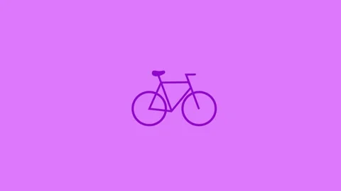 Pedal cycle shape icon purple color animation Stock Footage 279094220