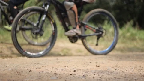 Pedaling the bike Stock Footage 76686913
