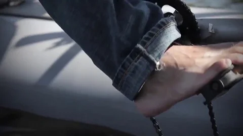 Pedalling waterwheel Stock Footage 82647747