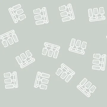 Pedals car line vector seamless pattern Stock Illustration