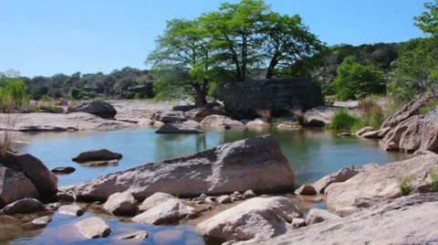 Pedernales River with Tree II Stock Footage 38649556