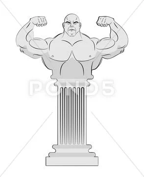 Athlete icon. Greek Athlete icon black on white background Stock