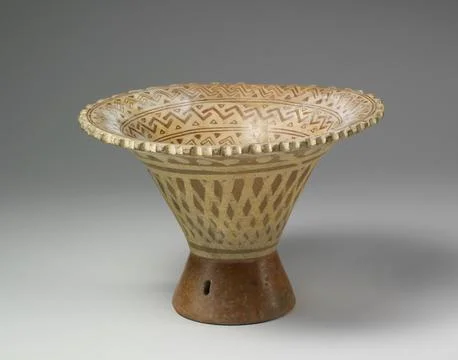 Pedestal Bowl 6th8th century Moche This flared bowl, called florero, has an.. Stock Photos