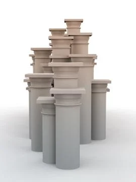Pedestal Column Cluster White 스톡 일러스트