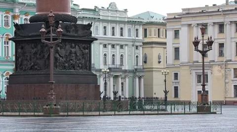 Pedestal decorations of Alexander column Stock Footage 8796459