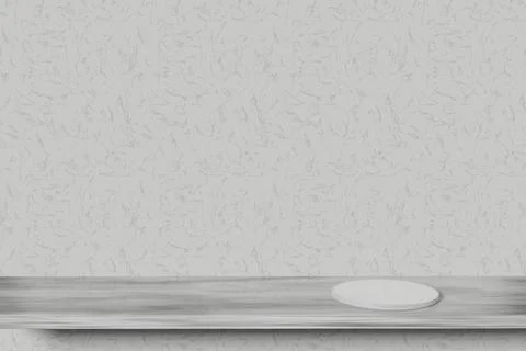 Pedestal display on gray background, and white circle, box stand concept. Pod Stock Illustration