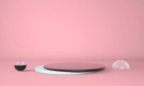 Pedestal for display, platform for design, blank product. 3D rendering. Stock Illustration