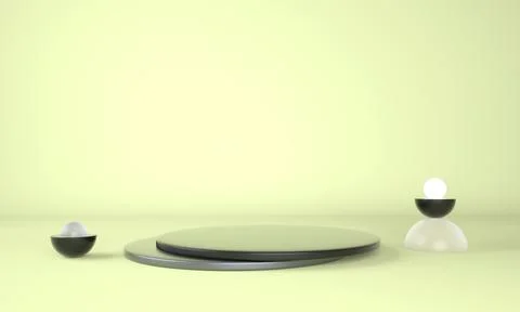 Pedestal for display, platform for design, blank product. 3D rendering. Stock Illustration