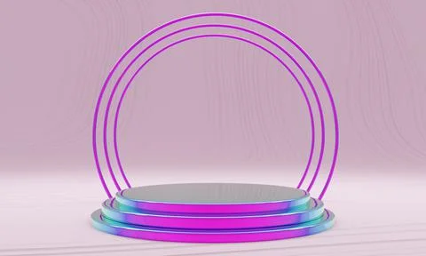 Pedestal for display, platform for design, blank product. 3D rendering. Stock Illustration