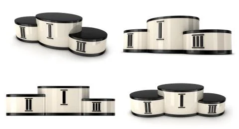 Pedestal, four view Stock Illustration