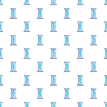 Pedestal museum displays seamless pattern repeating backdrop Stock Illustration