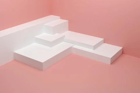 Pedestal for placing objects. Abstract scene. 3D render. Illustrazione stock