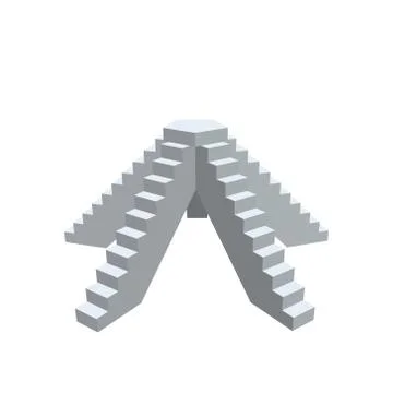 Pedestal with steps. Isolated on white background. 3d Vector illustration. Stock Illustration
