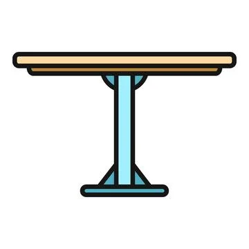 Pedestal table line icon on white background Illustrazione stock
