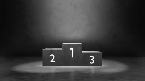 Pedestal victory background. 3d render Stock Illustration