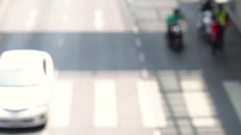 Pedestrian and Vehicle Intersection Dynamics Stock Footage 276155074