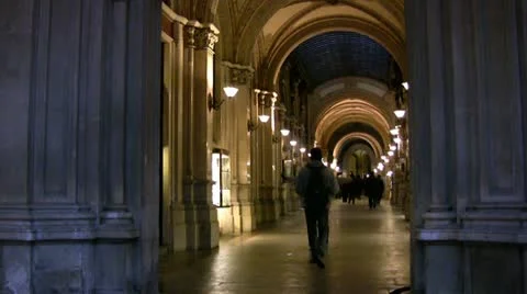 A pedestrian arcade in Vienna Stock Footage 22137916