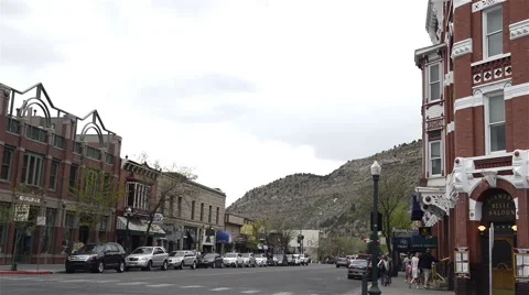 Pedestrian &amp; Auto traffic in Durango, CO-N8-HD P-2039 Video stock 40391158