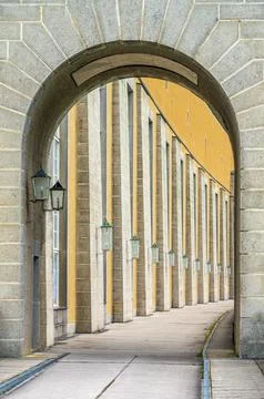 Pedestrian bridge, border between Germany and Austria Stock Photos