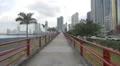 The pedestrian bridge of Cinta Costera in Panama 4k or 4k+ Resolution